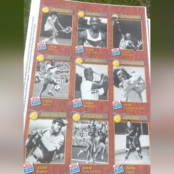 Sports Illustrated Kids Card Sheet Babe Ruth.. Pele - Picture 1 of 8